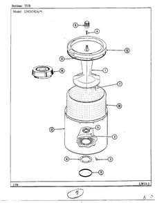 Tub Diagram and Parts List for 6742A  Norge Washer