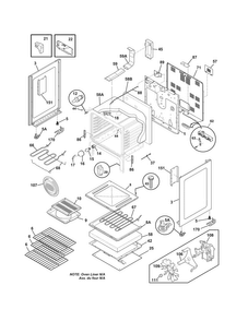 Body Diagram and Parts List for CRE3890LWJ  Crosley Range