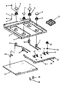 Sealed Burner Parts Diagram and Parts List for RSF3400UW-P1141222NW  Caloric Range