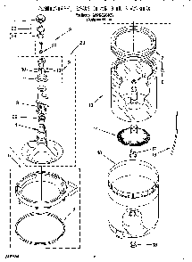 Agitator, Basket And Tub Diagram and Parts List for CAWX629JQ0  Crosley Washer