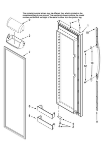 Refrigerator Door Parts Diagram and Parts List for AC2224GEKW12  Amana Refrigerator