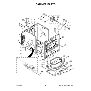 Cabinet Parts Diagram and Parts List for MGD4005SW0  Maytag Dryer