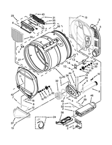 Upper And Lower Bulkhead Parts Diagram and Parts List for MLE24PRAYW2  Maytag Dryer