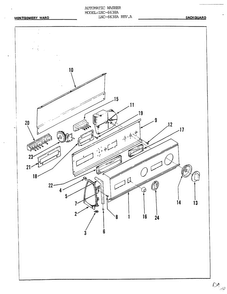 Backguard Diagram and Parts List for 6638A  Norge Washer