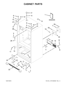Cabinet Parts Diagram and Parts List for MFI2269FRZ02  Maytag Refrigerator
