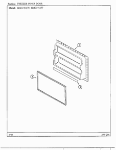 Freezer Inner Door Diagram and Parts List for HMG191470  Admiral Refrigerator