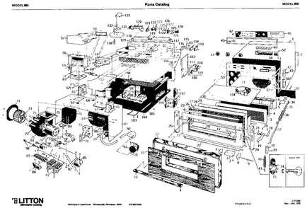Section 6 Diagram and Parts List for 80 52005 Amana Microwave