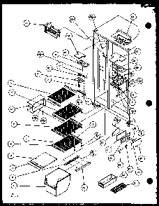 Fz Shelving And Ref Light Diagram and Parts List for 36538-P1121904WL  Amana Refrigerator
