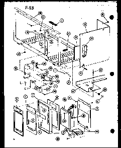 Outer Cabinet Diagram and Parts List for MVH-9T P75409-1M Amana Microwave