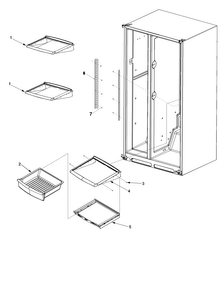 Deli And Ref Shelf Diagram and Parts List for ARS2661BC-PARS2661BB0  Amana Refrigerator
