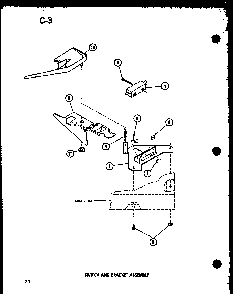 Switch And Bracket Assembly Diagram and Parts List for TAA200 P75751-13W Amana Washer