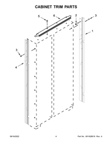 Cabinet Trim Parts Diagram and Parts List for JBSS48E22L00  Jenn-Air Refrigerator