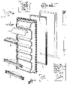 Fresh Food Door Diagram and Parts List for JRS203B MBQ01A Jenn-Air Refrigerator