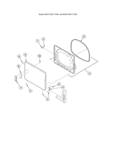 Loading Door-without Window Diagram and Parts List for ADE30RGS171TW01  Speed Queen Dryer