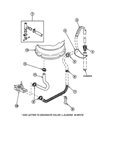 Drain Hose And Siphon Break Diagram and Parts List for LW2001W2-PLW2001W2A  Amana Washer