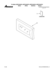 Microwave Door Parts Diagram and Parts List for AMC5143AAW14  Amana Microwave