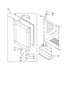 Door Parts Diagram and Parts List for JUR248LBCX02  Jenn-Air Refrigerator