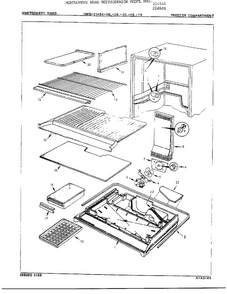 Freezer Compartment Diagram and Parts List for 21484B  Admiral Refrigerator