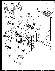 Evaporator And Air Handling Diagram and Parts List for SQD25MB3W-P1153404WW  Amana Refrigerator