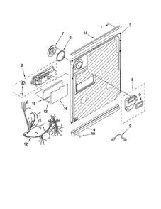 Door And Latch Parts Diagram and Parts List for MDB8859AWS1  Maytag Dishwasher
