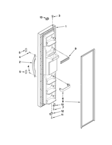 Freezer Door Parts Diagram and Parts List for CS22CFXTT02  Crosley Refrigerator