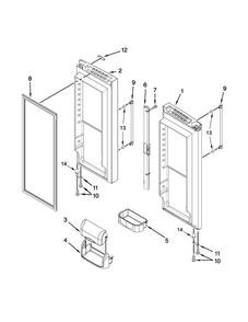 Refrigerator Door Parts Diagram and Parts List for MFF2258DEH01  Maytag Refrigerator