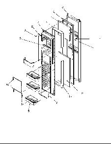Freezer Door Diagram and Parts List for SRD325S5W-P1199401WW  Amana Refrigerator