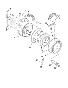 Tub And Basket Parts Diagram and Parts List for NFW7500VW01  Amana Washer