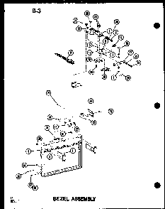 Bezel Assembly Diagram and Parts List for RC-14T P73824-6M Amana Microwave