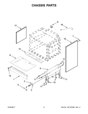 04 - Chassis Parts Diagram and Parts List for JLRP436WP01  Jenn-Air Range