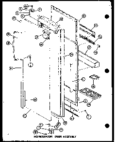 Refrigerator Door Assembly Diagram and Parts List for SLI22F1-L-P7700009WL  Amana Refrigerator