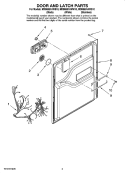 DOOR AND LATCH PARTS Diagram and Parts List for MDB8601AWW10  Maytag Dishwasher