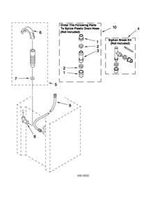 Water System Parts Diagram and Parts List for MGT3800XW0  Maytag Washer Dryer Combo