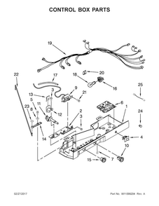 Control Box Parts Diagram and Parts List for ASI2575FRB00  Amana Refrigerator