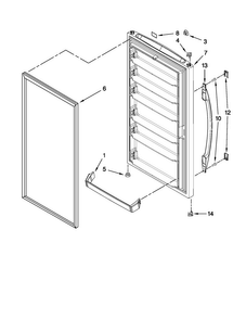 Door Parts Diagram and Parts List for MQF2056TEW01  Maytag Freezer