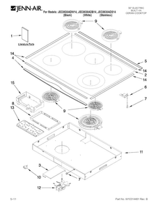 Cooktop Parts Diagram and Parts List for JEC0530ADS14  Jenn-Air Cooktop