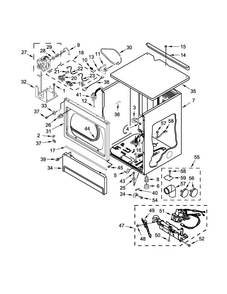Upper Cabinet And Front Panel Parts Diagram and Parts List for MLG26PRKWW0  Maytag Dryer