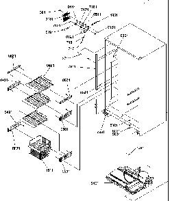 Freezer Shelves And Light Diagram and Parts List for SXD520SL-P1182402WL  Amana Refrigerator