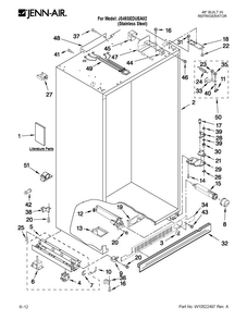 Cabinet Parts Diagram and Parts List for JS48SEDUEA02  Jenn-Air Refrigerator