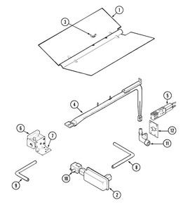 Gas Controls Diagram and Parts List for CWG3600AAB0  Maytag Wall Oven