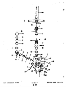 Motor & Pump Assembly Diagram and Parts List for DU51A-05  Magic Chef Dishwasher