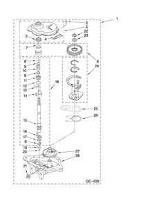 Gearcase Parts Diagram and Parts List for MVWC300VW1  Maytag Washer