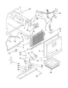 Unit Parts Diagram and Parts List for AQF1613TEW04  Amana Freezer