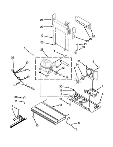 Unit Parts Diagram and Parts List for JFX2597AEP3  Jenn-Air Refrigerator