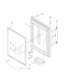 Refrigerator Door Parts Diagram and Parts List for MBF1958WES1  Maytag Refrigerator