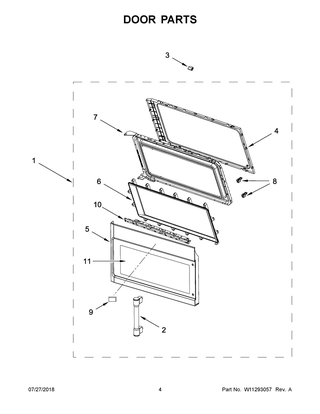 Part Location Diagram of W11282768 Whirlpool DOOR/MW
