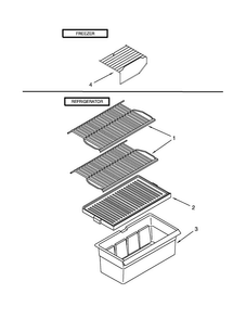 Shelf Parts Diagram and Parts List for A6TXNWFXW01  Amana Refrigerator