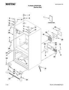 Cabinet Parts Diagram and Parts List for MFI2067AES6  Maytag Refrigerator