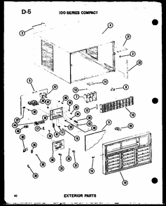 Exterior Parts Diagram and Parts List for 109-5PE P54975-32R Amana Air Conditioner