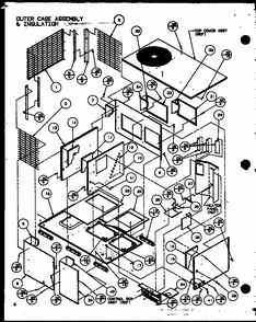 Outer Case Assembly & Insulation (spco24001a/p9999101c) (spco30001a/p9999102c) (spco36001a/p9999103c) (spco36003a/p9999104c) Diagram and Parts List for D9836801  Amana Air Conditioner